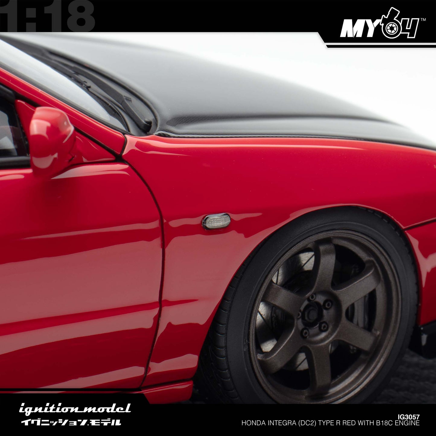[Ignition Model] 1:18 Honda Integra (DC2) Type R - Red With B18C Engine