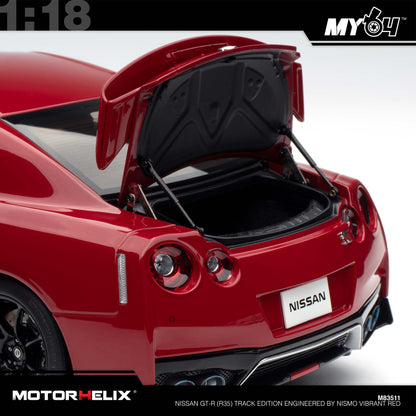 [Motorhelix] 1:18 Nissan GT-R (R35) Track Edition Engineered By NISMO - Vibrant Red