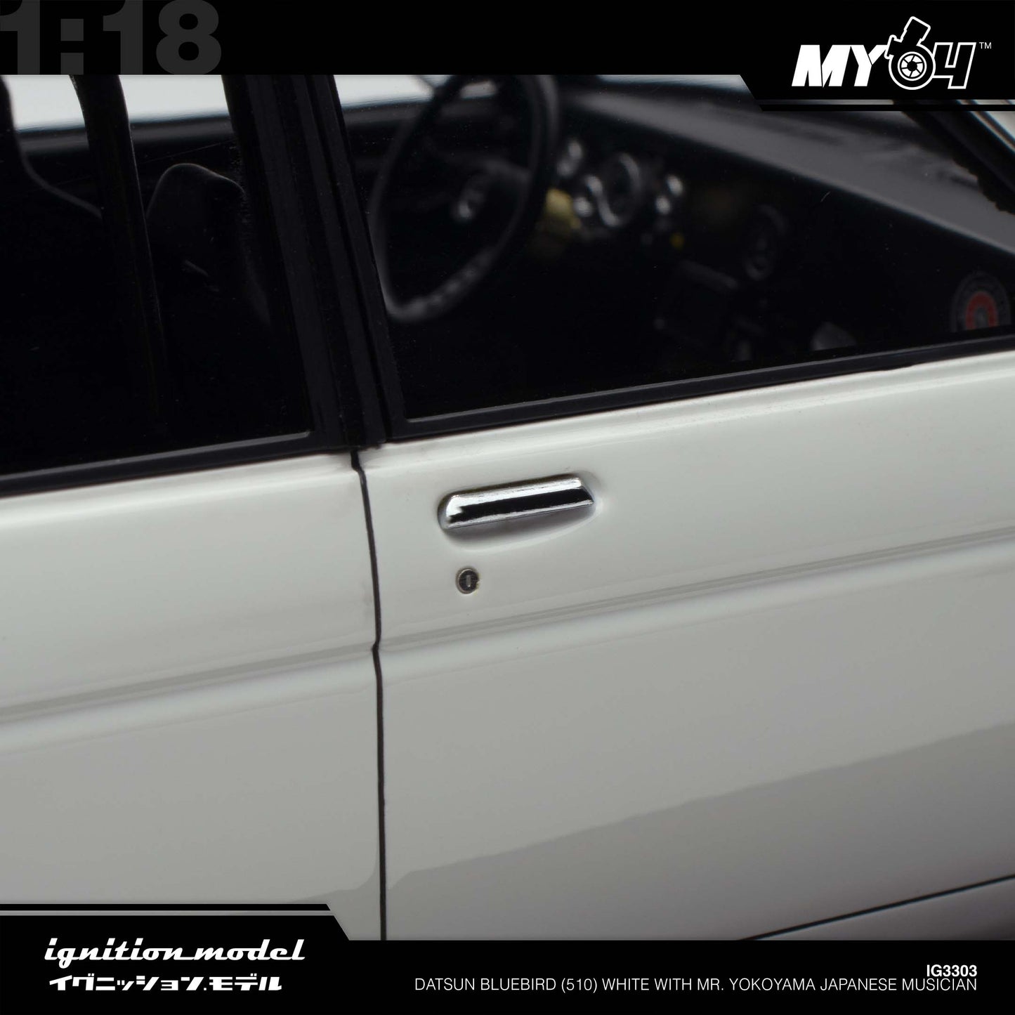 [Ignition Model] Datsun Bluebird (510) - White With Mr. Yokoyama Japanese Musician