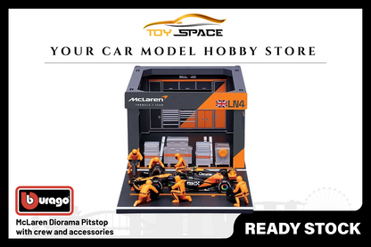 [BBURAGO] 1:43 McLaren Diorama Pitstop Set - Toy Space Diecast Online Store Singapore