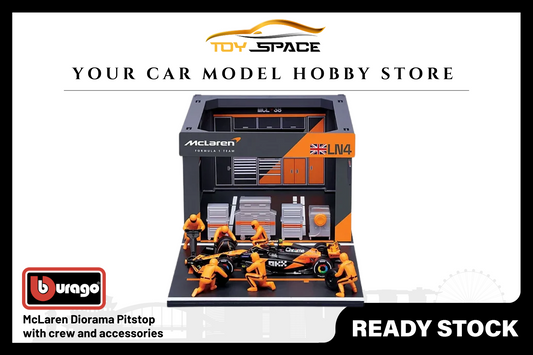 [BBURAGO] 1:43 McLaren Diorama Pitstop Set - Toy Space Diecast Online Store Singapore