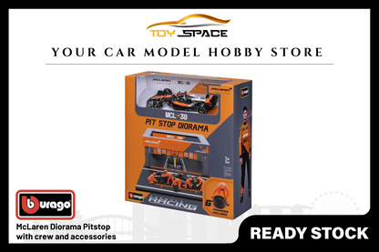 [BBURAGO] 1:43 McLaren Diorama Pitstop Set - Toy Space Diecast Online Store Singapore