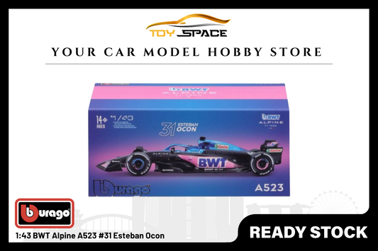 [BBURAGO] 1:43 BWT Alpine A523 #31 Esteban Ocon - Toy Space Diecast Online Store Singapore