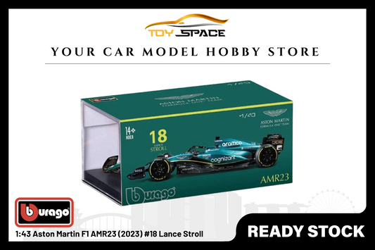 [BBURAGO] 1:43 Aston Martin F1 AMR23 (2023) #18 Lance Stroll - Toy Space Diecast Online Store Singapore