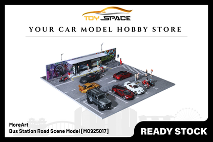 [MOREART] 1:64 Bus Station Road Scene Model - Toy Space Diecast Online Store Singapore