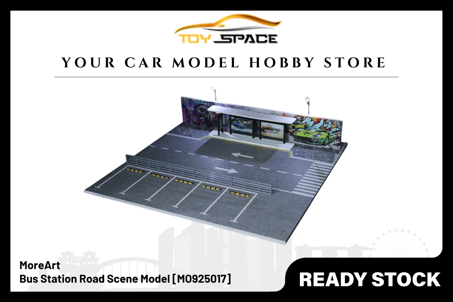 [MOREART] 1:64 Bus Station Road Scene Model - Toy Space Diecast Online Store Singapore