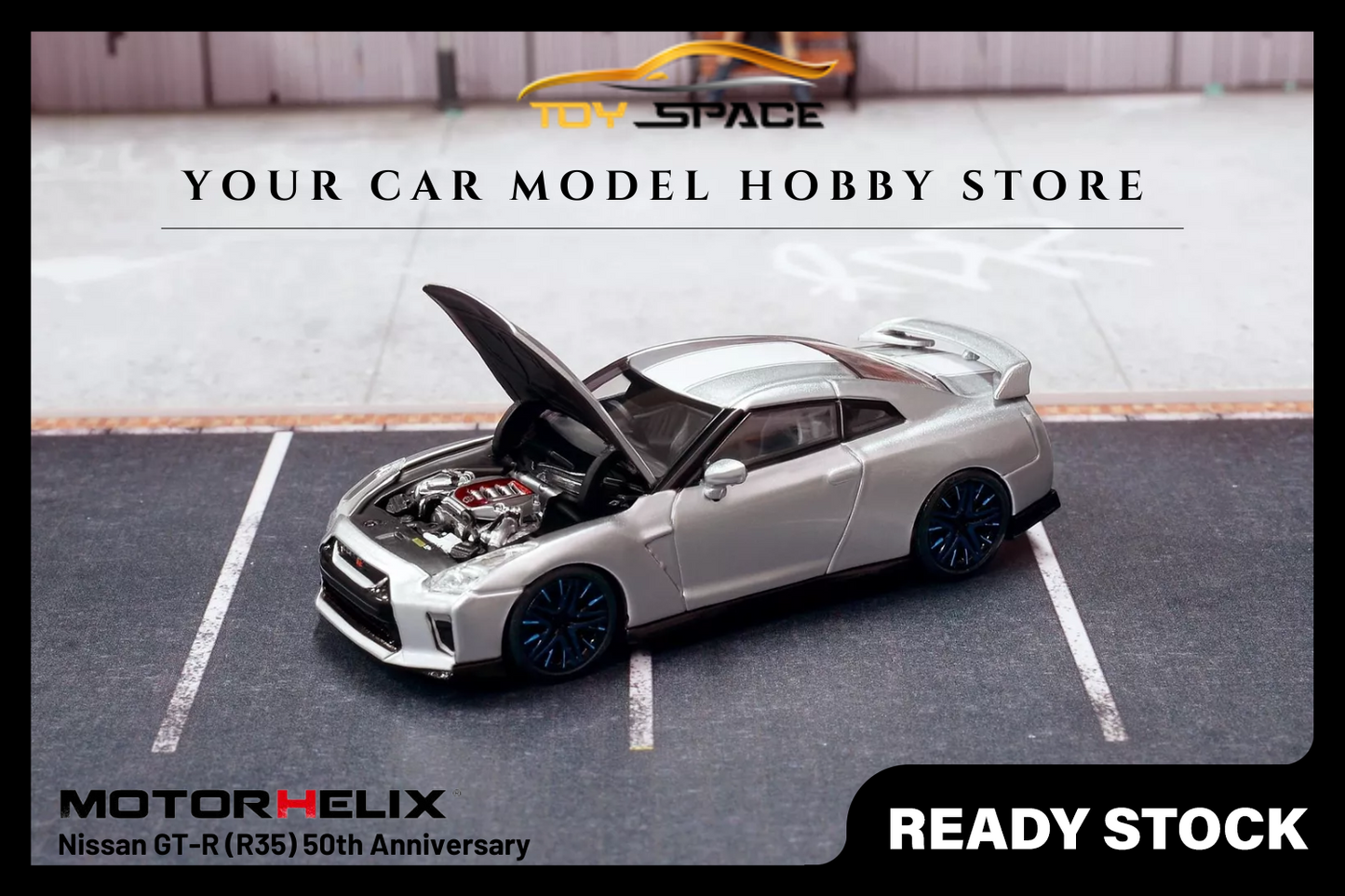 [MOTORHELIX] 1/64 Nissan GT-R (R35) 50th Anniversary [Limited 999 pcs] - Toy Space Diecast Online Store Singapore
