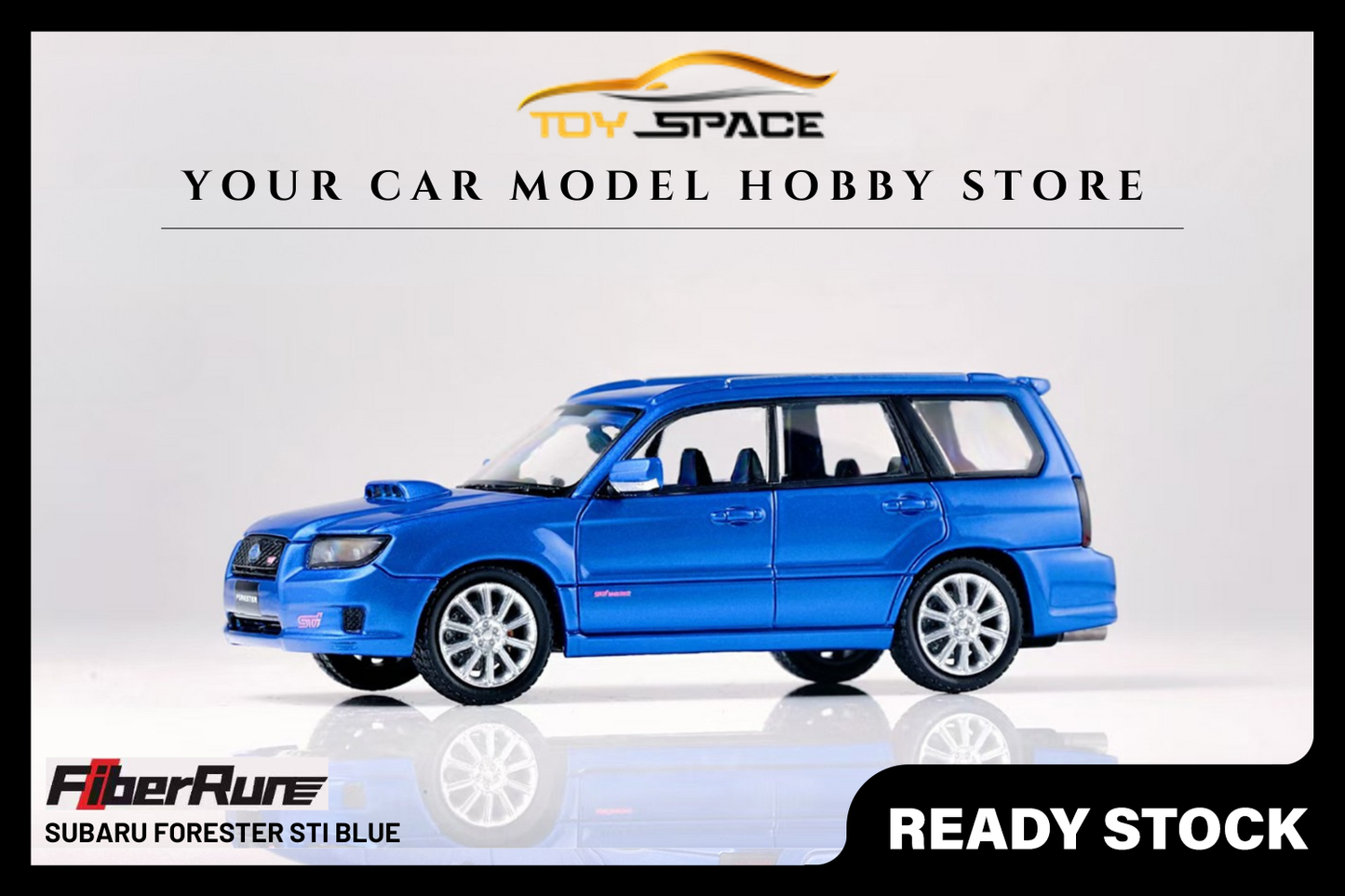 [FIBERRUN] 1:64 Subaru Forester STI Blue - Toy Space Diecast Online Store Singapore