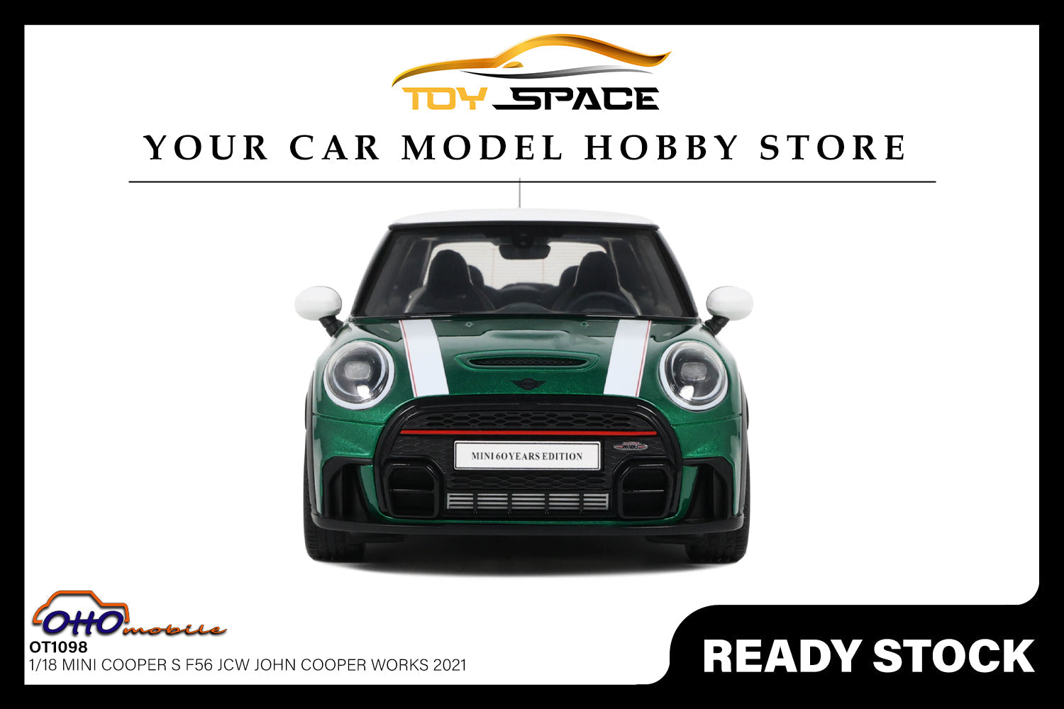 [OTTOMOBILE] 1:18 Mini Cooper S F56 JCW John Cooper Works 2021 [OT1098] - Toy Space Diecast Online Store Singapore