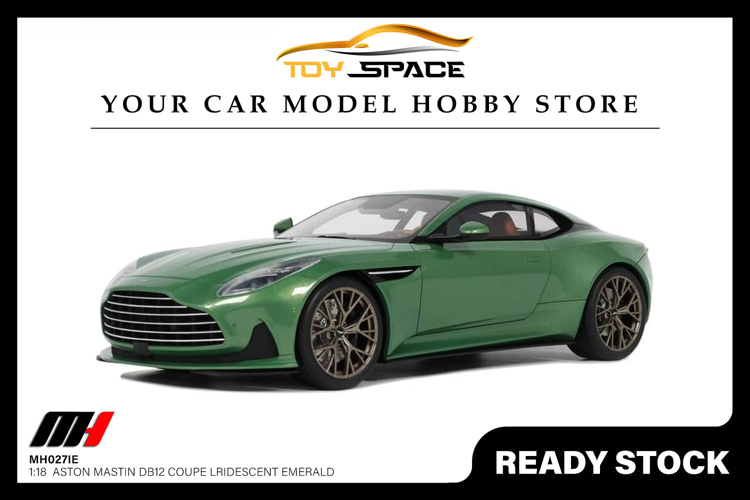 [MOTORHELIX] 1:18 Aston Mastin DB12 Coupe lridescent Emerald - Toy Space Diecast Online Store Singapore