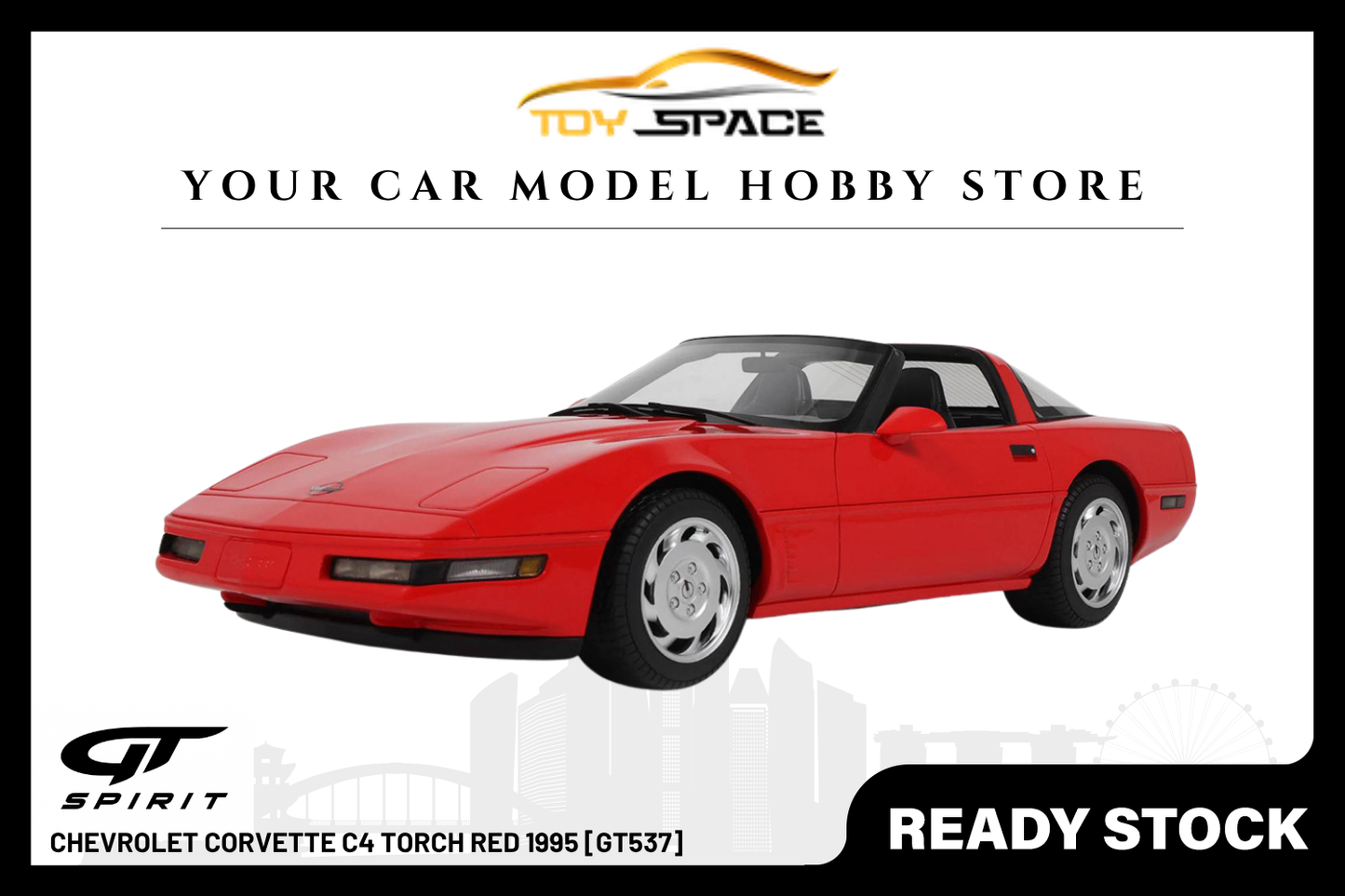 [GT SPIRIT] 1:18 Chevrolet Corvette C4 Torch Red 1995 [GT537] - Toy Space Diecast Online Store Singapore