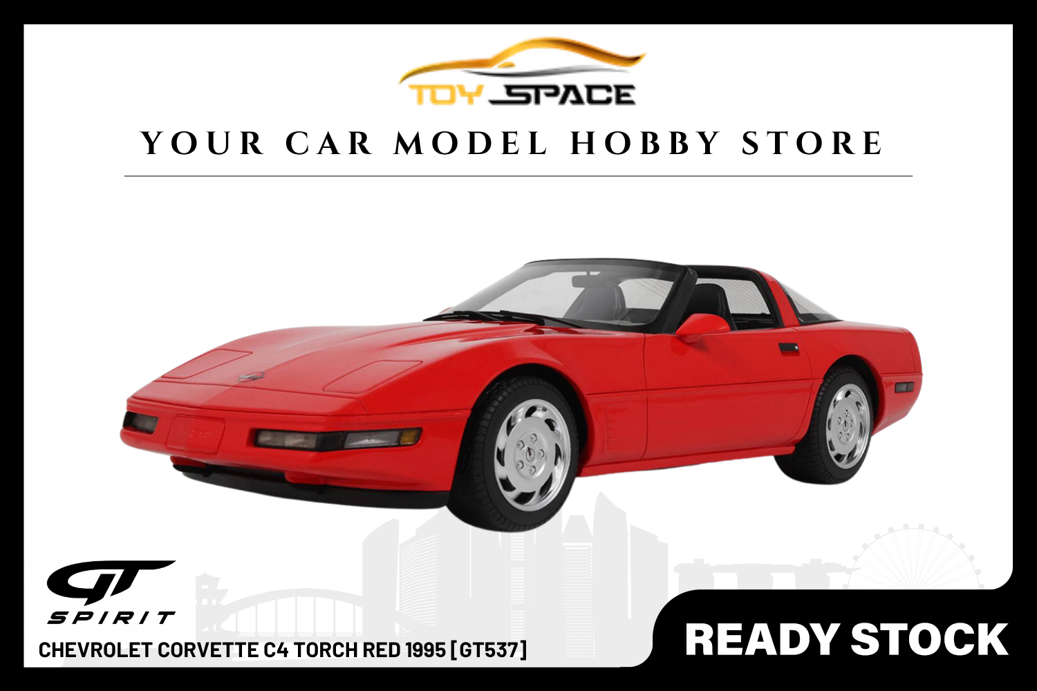 [GT SPIRIT] 1:18 Chevrolet Corvette C4 Torch Red 1995 [GT537] - Toy Space Diecast Online Store Singapore