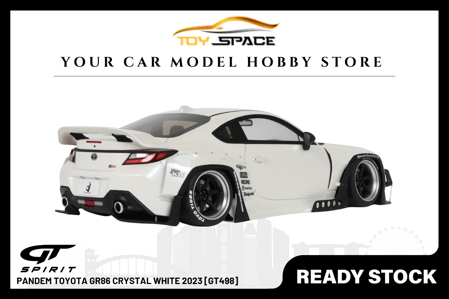 [GT SPIRIT] 1:18 Pandem Toyota GR86 Crystal White 2023 [GT498] - Toy Space Diecast Online Store Singapore