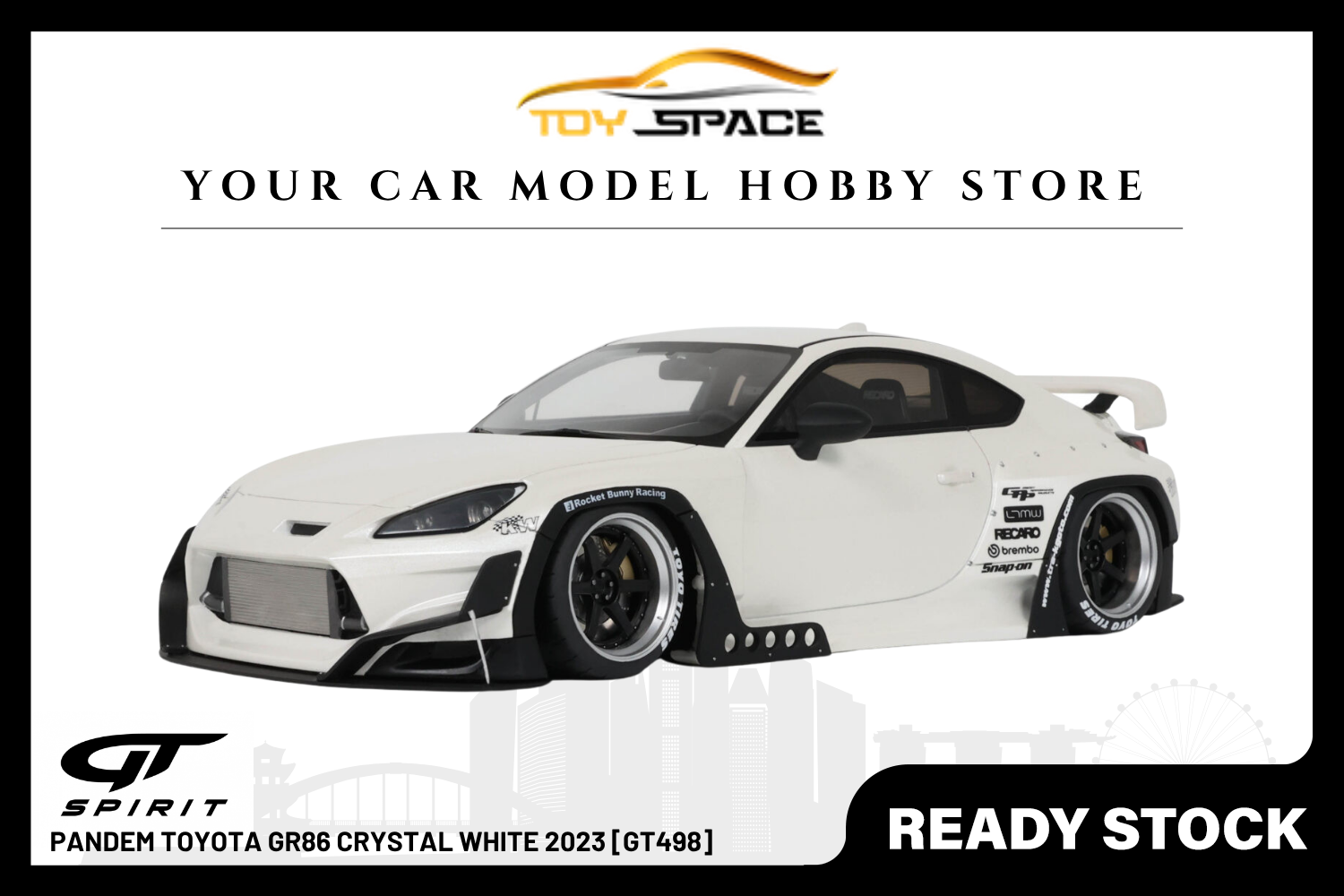 [GT SPIRIT] 1:18 Pandem Toyota GR86 Crystal White 2023 [GT498] - Toy Space Diecast Online Store Singapore
