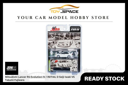 [JDM64] 1:64 Mitsubishi Lancer RS Evolution IV / INITIAL D Seiji Iwaki VS Takumi Fujiwara - Toy Space Diecast Online Store Singapore