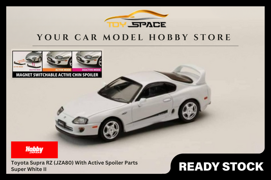 [HOBBY JAPAN] 1:64 Toyota Supra RZ (JZA80) With Active Spoiler Parts Super White II - Toy Space Diecast Online Store Singapore