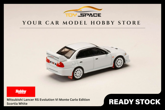 [HOBBY JAPAN] 1:64 Mitsubishi Lancer RS Evolution VI Monte Carlo Edition Scortia White - Toy Space Diecast Online Store Singapore