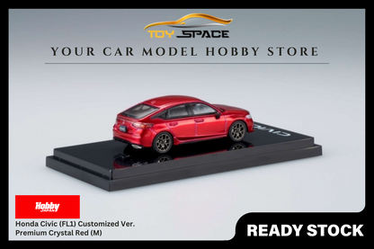 [HOBBY JAPAN] 1:64 Honda Civic (FL1) Customized Ver. Premium Crystal Red (M) - Toy Space Diecast Online Store Singapore