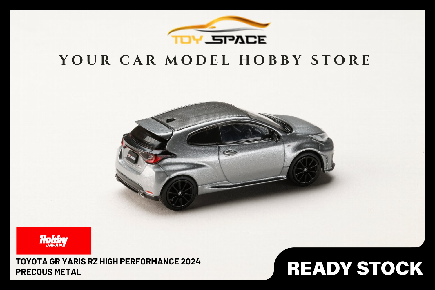 [HOBBY JAPAN] 1:64 Toyota GR Yaris RZ High Performance 2024 Precous Metal - Toy Space Diecast Online Store Singapore