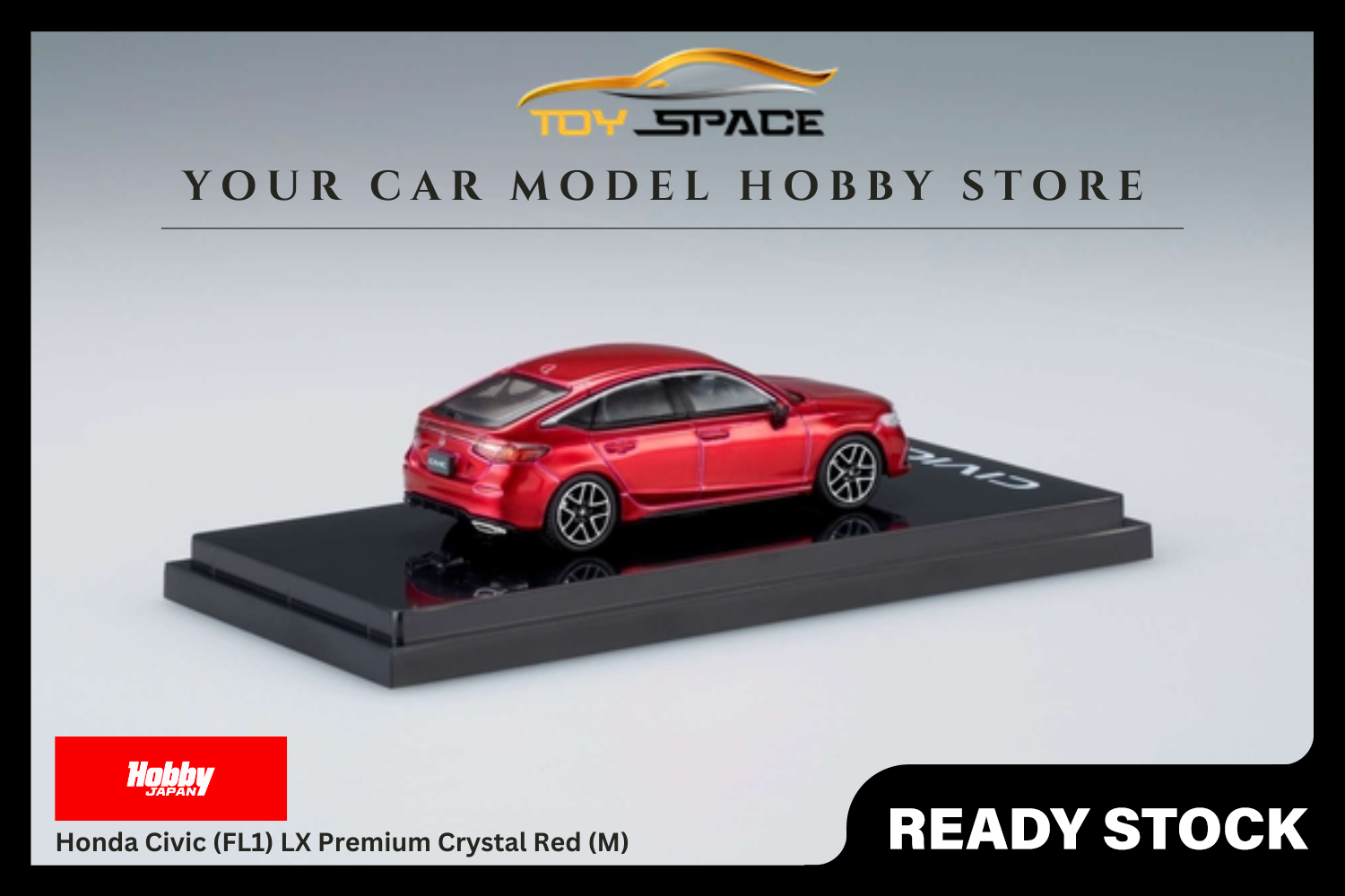 [HOBBY JAPAN] 1:64 Honda Civic (FL1) LX Premium Crystal Red (M) - Toy Space Diecast Online Store Singapore