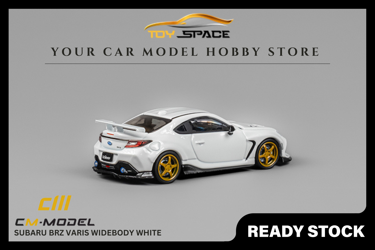 [CM MODEL] 1:64 Subaru BRZ Varis Widebody White - Toy Space Diecast Online Store Singapore
