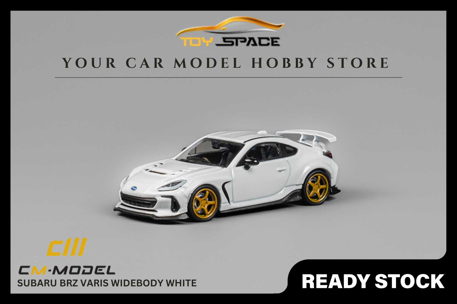 [CM MODEL] 1:64 Subaru BRZ Varis Widebody White - Toy Space Diecast Online Store Singapore