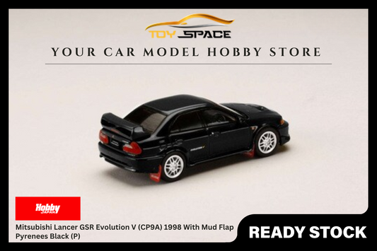 [HOBBY JAPAN] 1:64 Mitsubishi Lancer GSR Evolution V (CP9A) 1998 With Mud Flap Pyrenees Black (P) - Toy Space Diecast Online Store Singapore