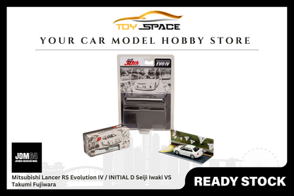 [JDM64] 1:64 Mitsubishi Lancer RS Evolution IV / INITIAL D Seiji Iwaki VS Takumi Fujiwara - Toy Space Diecast Online Store Singapore