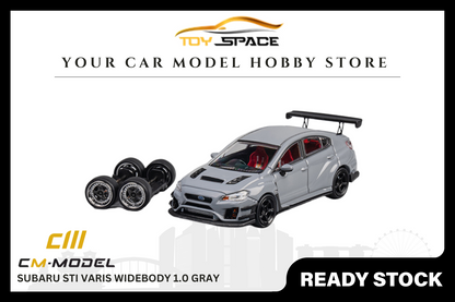 [CM MODEL] 1:64 Subaru STI Varis Widebody 1.0 Gray - Toy Space Diecast Online Store Singapore
