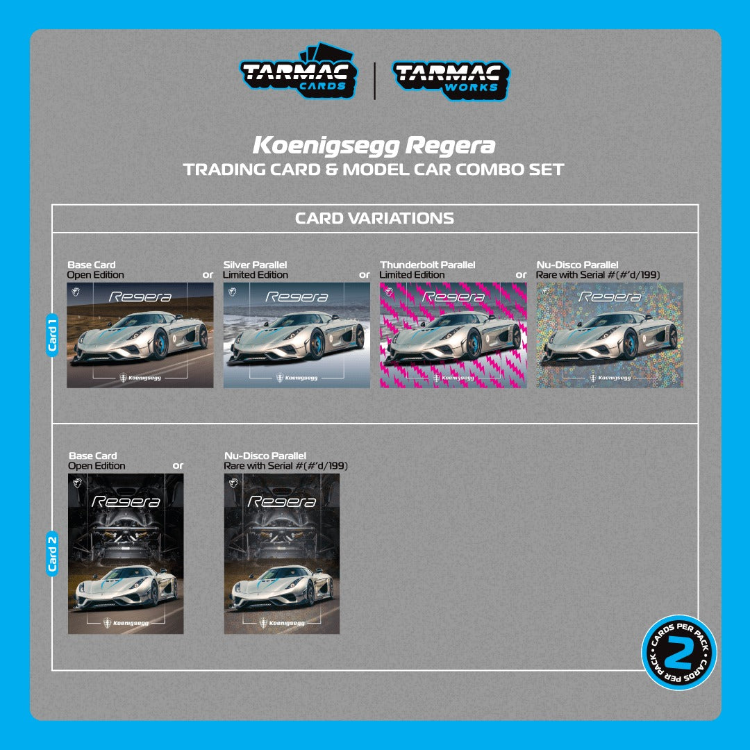 [TARMAC WORKS] 1:64 Koenigsegg Regera Silver Metallic / Blue Accents - Toy Space Diecast Online Store Singapore