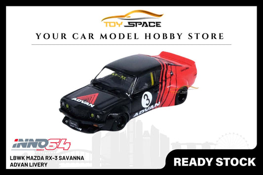 [INNO64] LBWK Mazda RX3 Savanna "ADVAN LIVERY" - Toy Space Diecast Online Store Singapore