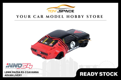 [INNO64] LBWK Mazda RX3 Savanna "ADVAN LIVERY" - Toy Space Diecast Online Store Singapore