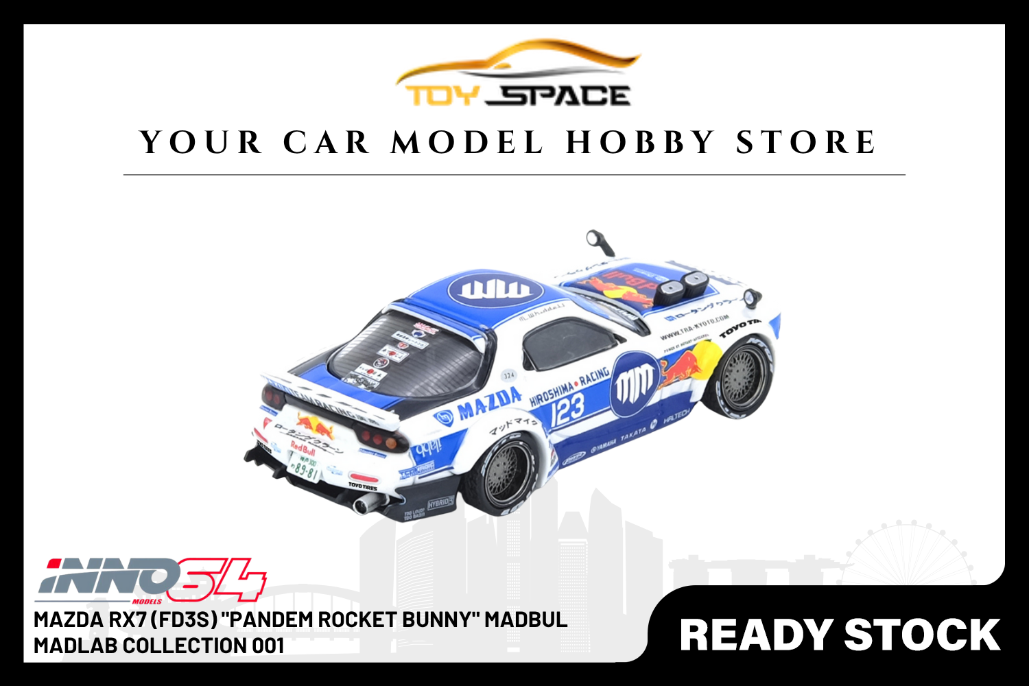 [INNO64] Mazda RX7 (FD3S) "Pandem Rocket Bunny" Madbul Madlab Collection 001 - Toy Space Diecast Online Store Singapore