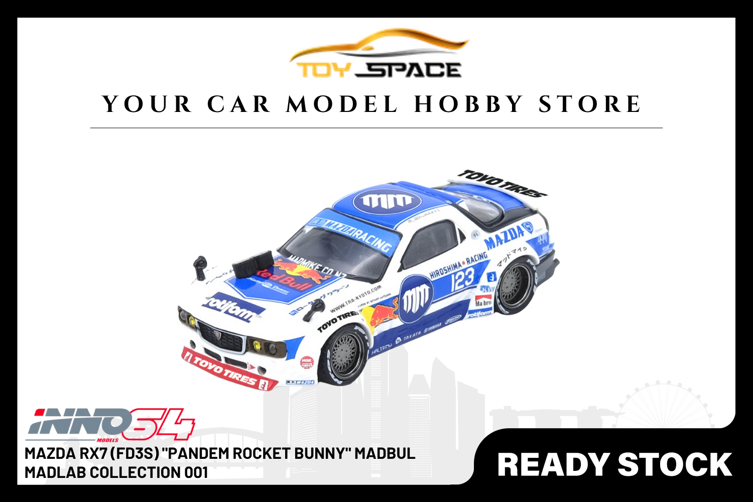 [INNO64] Mazda RX7 (FD3S) "Pandem Rocket Bunny" Madbul Madlab Collection 001 - Toy Space Diecast Online Store Singapore