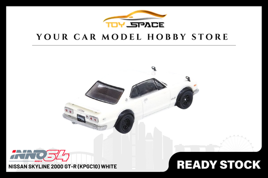 [INNO64] Nissan Skyline 2000 GT-R (KPGC10) White - Toy Space Diecast Online Store Singapore