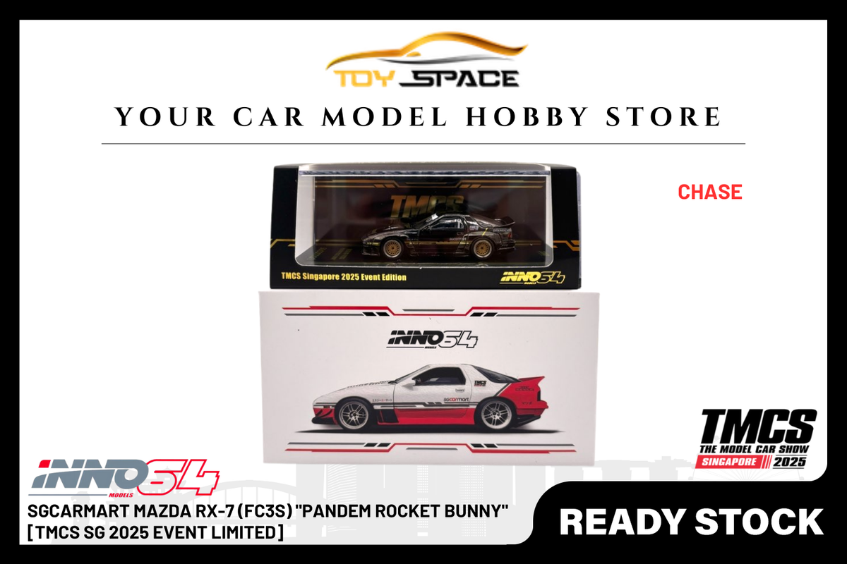 [INNO64] 1:64 SGCARMART Mazda RX-7 (FC3S) "Pandem Rocket Bunny" [TMCS SG 2025 Event Limited] - Toy Space Diecast Online Store Singapore