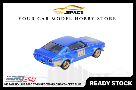 [INNO64] Nissan Skyline 2000 GT-R (KPGC110) Racing Concept Blue - Toy Space Diecast Online Store Singapore