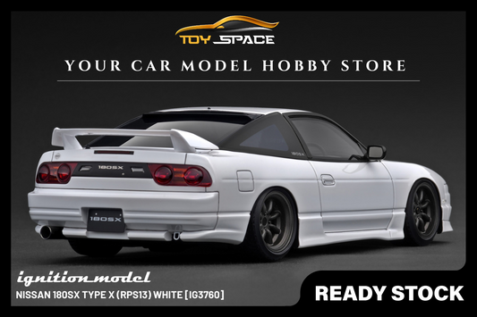 [IGNITION MODEL] 1:18 Nissan 180SX Type X (RPS13) White [IG3760] - Toy Space Diecast Online Store Singapore