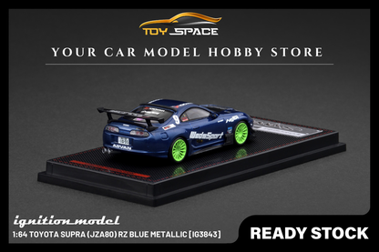 [IGNITION MODEL] 1:64 Toyota Supra (JZA80) RZ Blue Metallic [IG3843] - Toy Space Diecast Online Store Singapore
