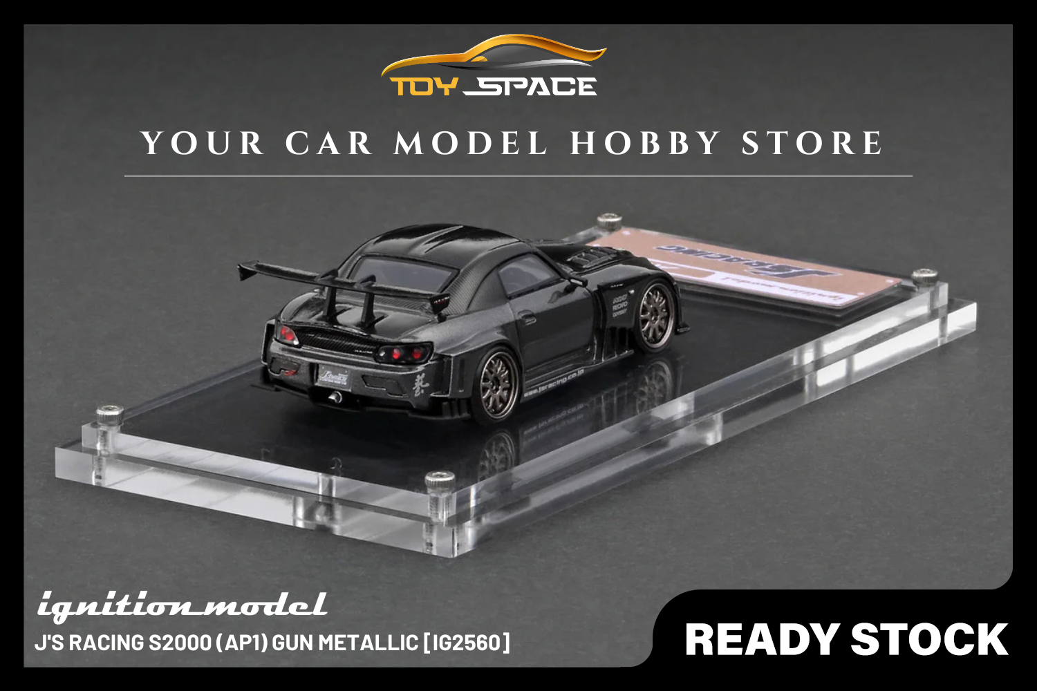 [IGNITION MODEL] 1:64 J'S RACING S2000 (AP1) Gun Metallic [IG2560] - Toy Space Diecast Online Store Singapore