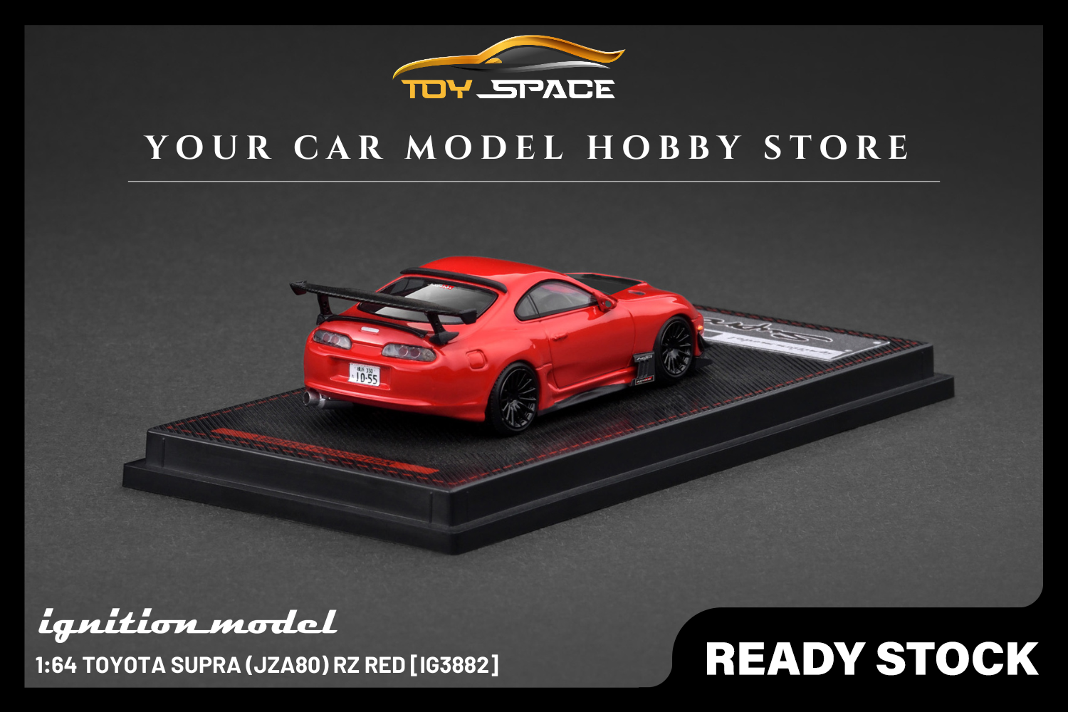 [IGNITION MODEL] 1:64 Toyota Supra (JZA80) RZ Red [IG3882] - Toy Space Diecast Online Store Singapore