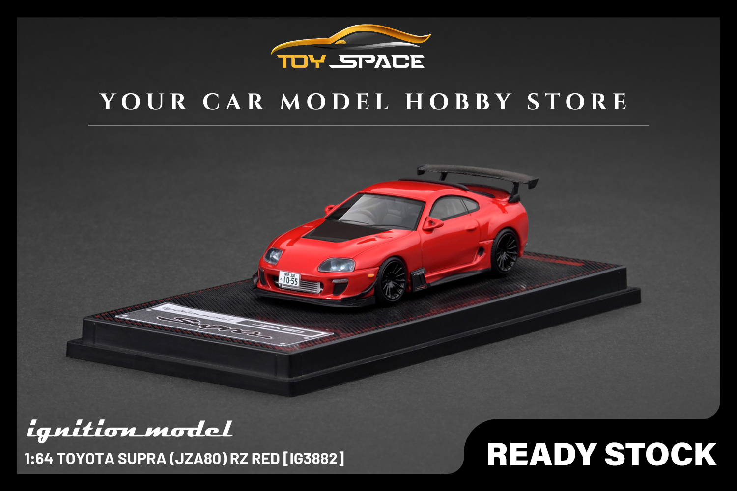 [IGNITION MODEL] 1:64 Toyota Supra (JZA80) RZ Red [IG3882] - Toy Space Diecast Online Store Singapore