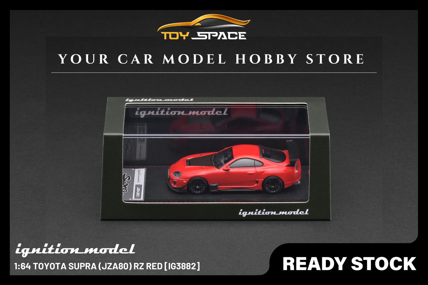 [IGNITION MODEL] 1:64 Toyota Supra (JZA80) RZ Red [IG3882] - Toy Space Diecast Online Store Singapore