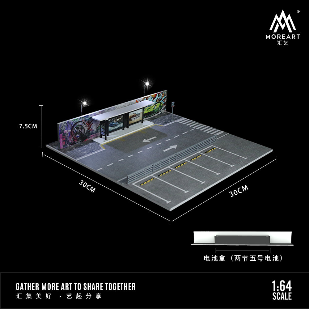 [MOREART] 1:64 Bus Station Road Scene Model - Toy Space Diecast Online Store Singapore