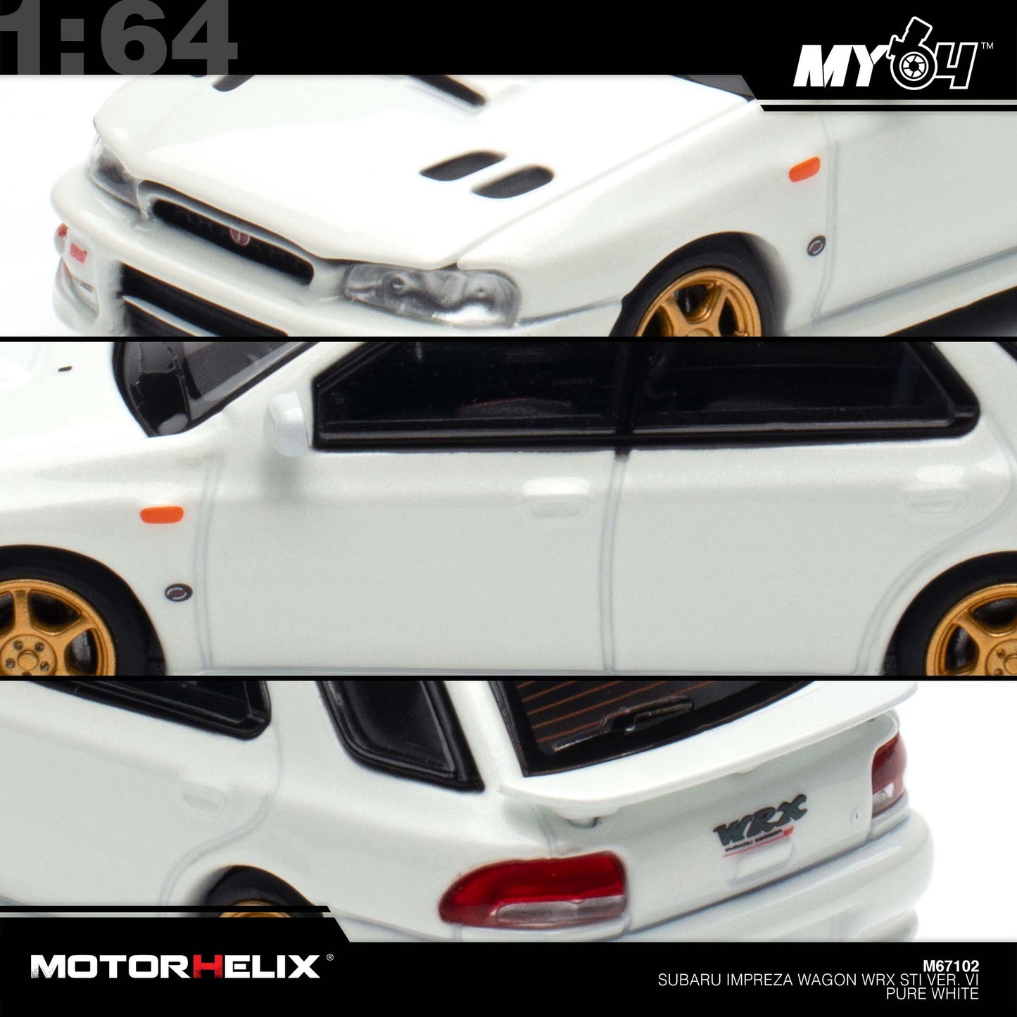 [Motorhelix] 1:64 Subaru lmpreza Wagon WRX STi Version VI - Pure White