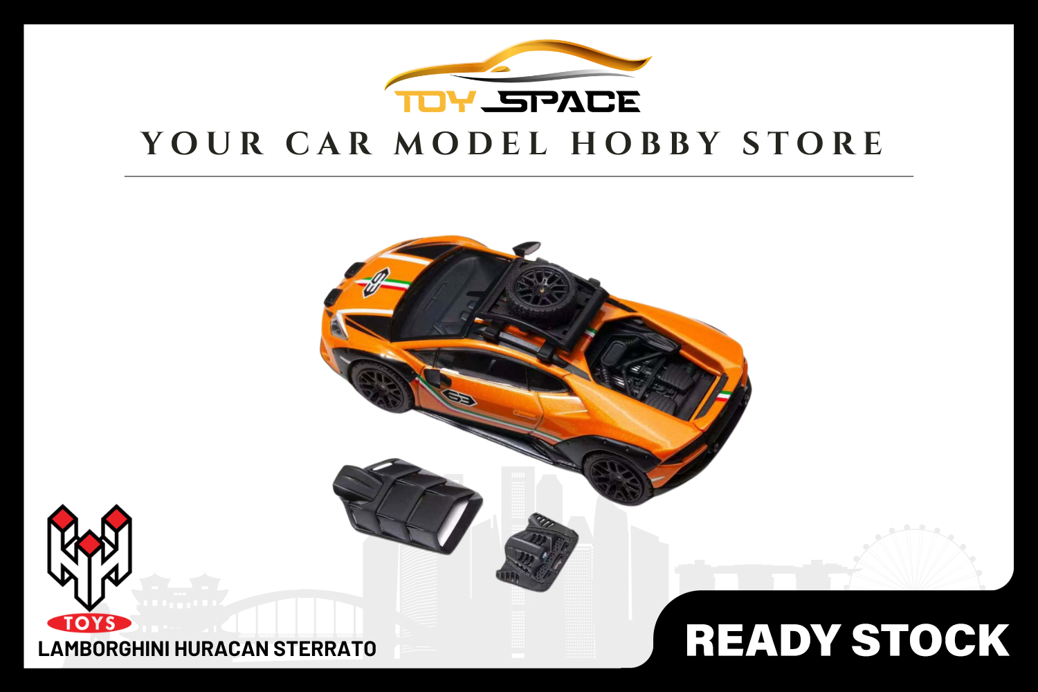 [HUNGHING] 1:64 Lamborghini Huracan Sterrato - Toy Space Diecast Online Store Singapore