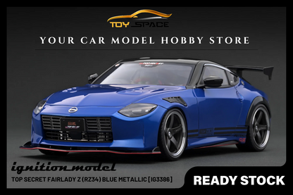 [IGNITION MODEL] 1:18 TOP SECRET Fairlady Z (RZ34) Blue Metallic [IG3386] - Toy Space Diecast Online Store Singapore