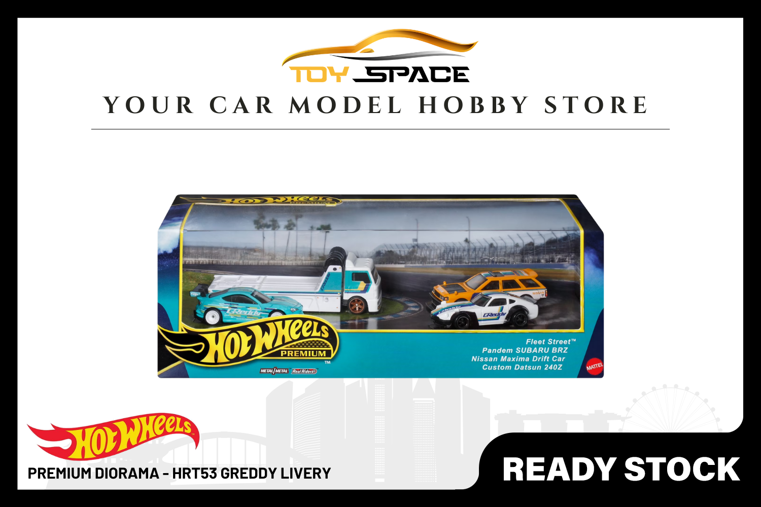 [HOT WHEELS] Premium Diorama - HRT53 Greddy Livery - Toy Space Diecast Online Store Singapore