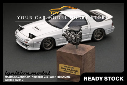 [IGNITION MODEL] 1/43 Mazda Savanna RX-7 Infini (FC3S) White With 13B Engine [IG2944] - Toy Space Diecast Online Store Singapore