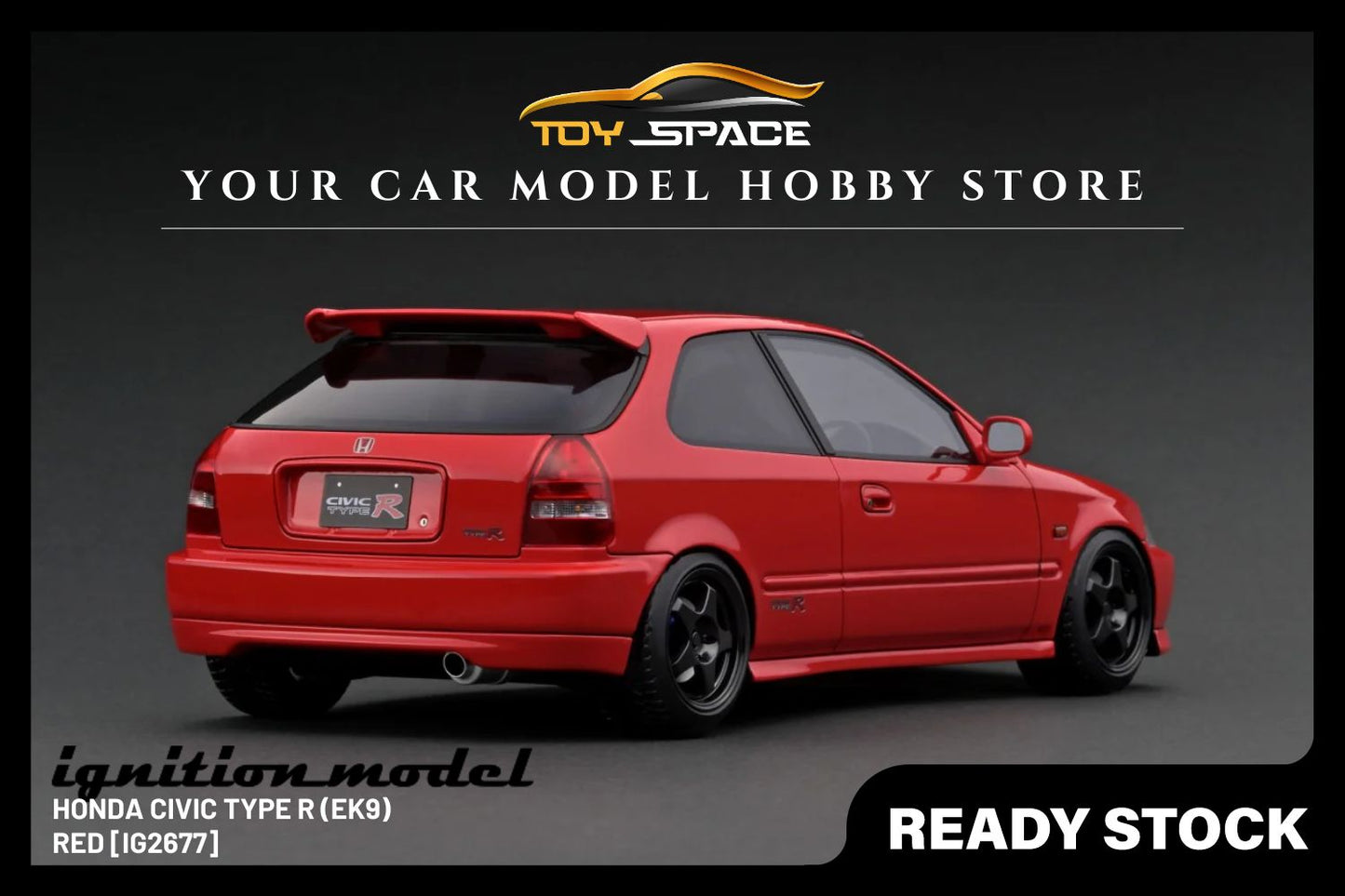 [IGNITION MODEL] 1/18 Honda Civic (EK9) Type R Red [IG2677] - Toy Space Diecast Online Store Singapore